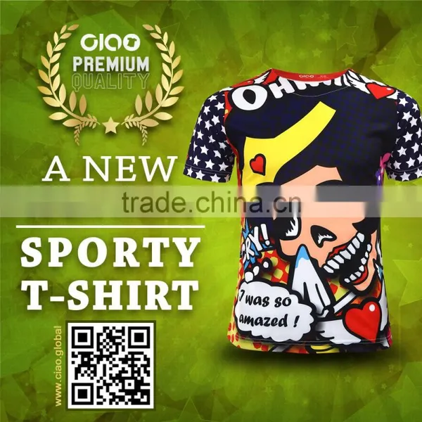 Wholesale OEM Sportswear Men's Crew Neck Quick Dry Fabric Tshirt