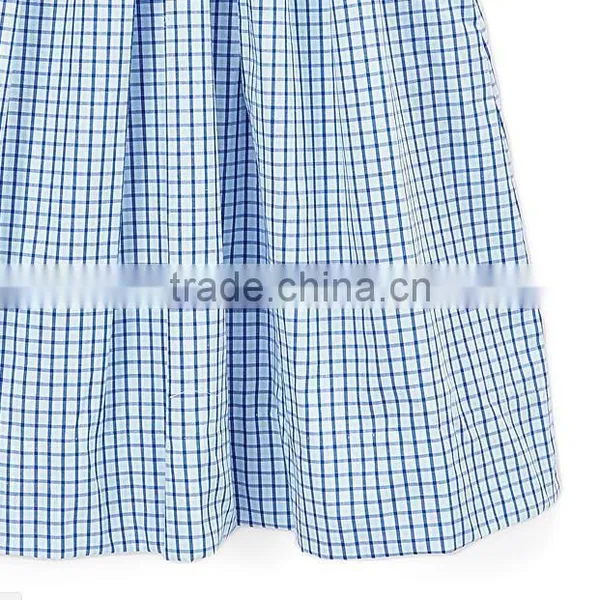 Children Boutique Cotton Frocks Designs Baby Blue Boat Smocked Dress Summer Kids Clothing photo-3