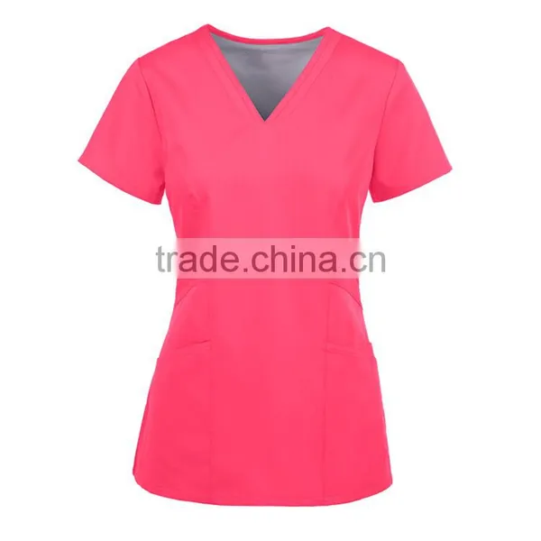 Custom Hot Sale Medical Uniforms V-neck Scrub Tops photo-3