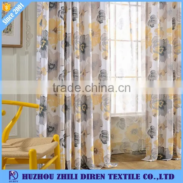 Cheap Floral Printed Oriental Curtains Fabric photo-3