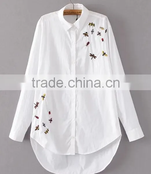 Runwaylover EY2386B New Design 2017 Ladies Fashion Embroidery Blouse photo-4