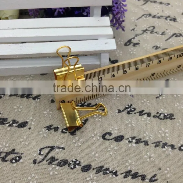 Gold Steel Binder Clip Creative Studen Stationery Office File Clip photo-5