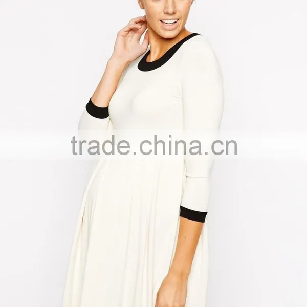 Maternity Skater Dress With Contrast Neck and Cuff China Supplier photo-3