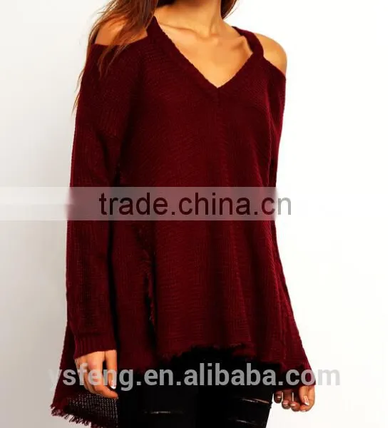 V Neck Girls Fashion Clothing Fancy Womens Sweaters photo-2