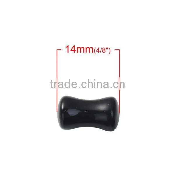 6mm Acrylic Ear Stretcher Expander Bobbin Black Ear Gauge Expanders photo-2