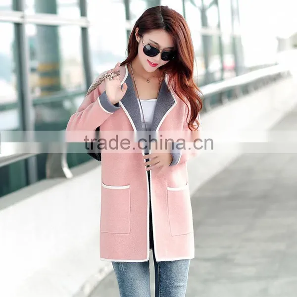 B41006A 2017 Wholesale Women Big Size Clothes Fashion Long Sleeve Simple Cardigan photo-5