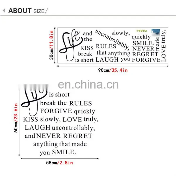 Hot Sale 'Life is Short' Window Stickers Home Decoration Party Favors photo-4