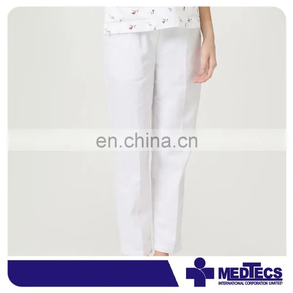 Women Solid Black Pocket Elastic Waist Nurse Scrub Pants photo-4