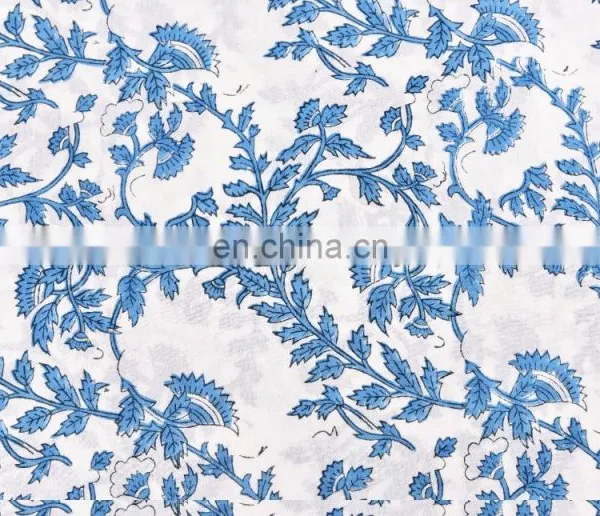 Indian Latest Hand Block Print Cotton Fabric Cloth Crafting For Dress Beautiful Running Fabric By Meter photo-3
