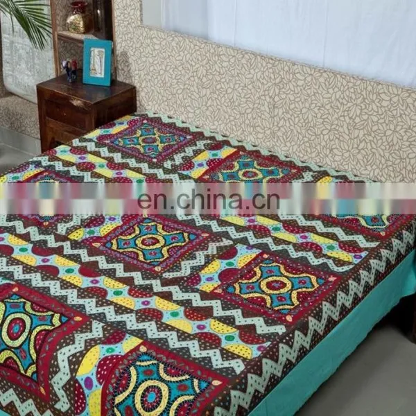 Luxury Hotel 100% Cotton Bedsheets and Pillow Cover Handmade Design Jaipuri Bedding Set photo-2