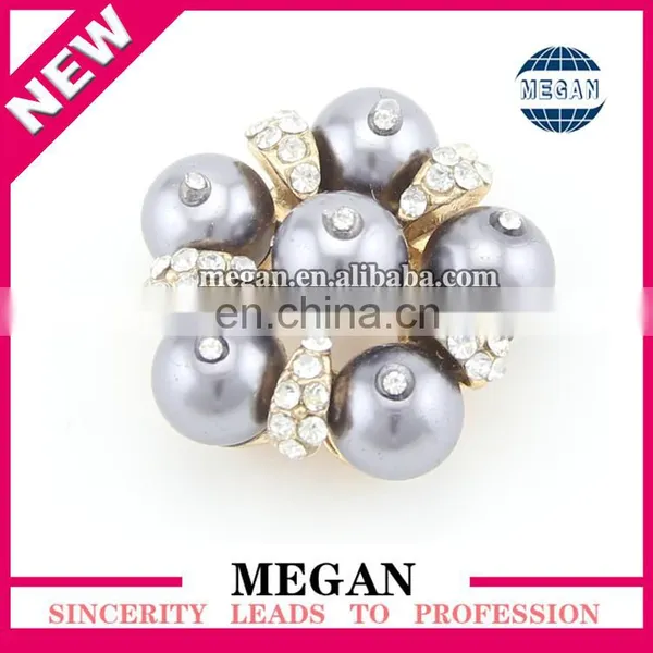 Wholesale Flower Pearl Rhinestone Button Flat Back photo-3