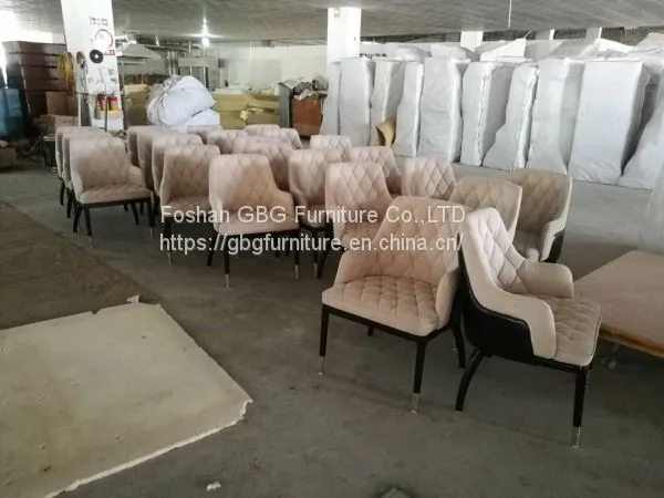 Ash Wood Frame Hotel Restaurant Chair in Fabric photo-2