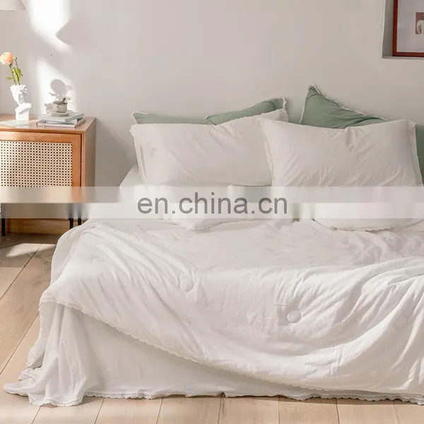 Wholesale Comforter Folded Soft 100% Cotton Knitted Lightweight Coverlet For All Season Quilt photo-6