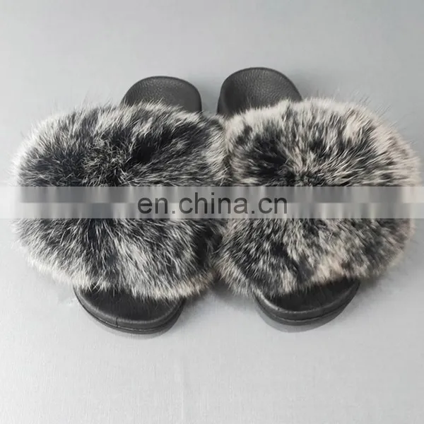 Amazon Hot Sale Factory Price Fashion Women Indoor Soft With The Faux Fur Sandals Furry Slipper for Ladies photo-3