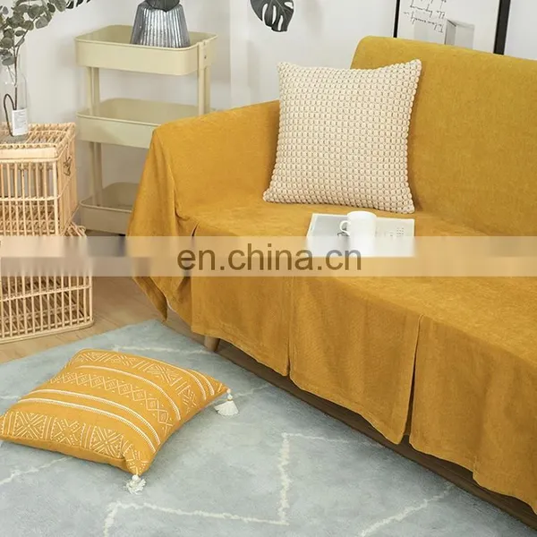 High Quality Colored Sofa Towel Soft Chenille Sofa Fabric Covers photo-2