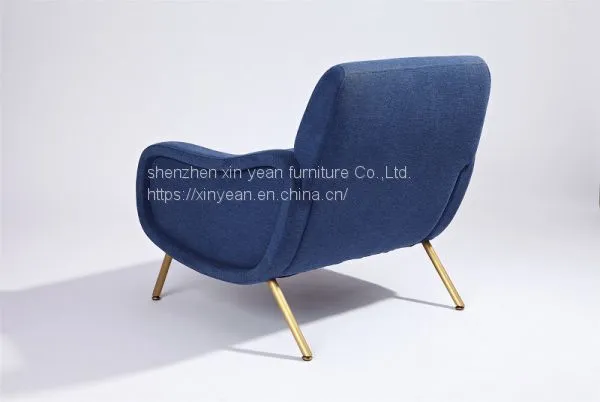 Fabric Steel Chromed Color Champagne Gold Single Sofa With Fabric for Living Room photo-4