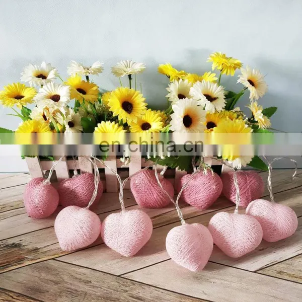 Heart Cotton Ball String Lights Fairy Lights Wedding Party Decor Lamp photo-5