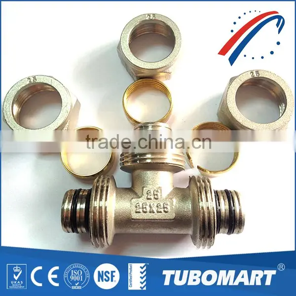 Pipe Accessory Brass Forged Union Equal / Male / Female Tee Fitting With Lead Free photo-5