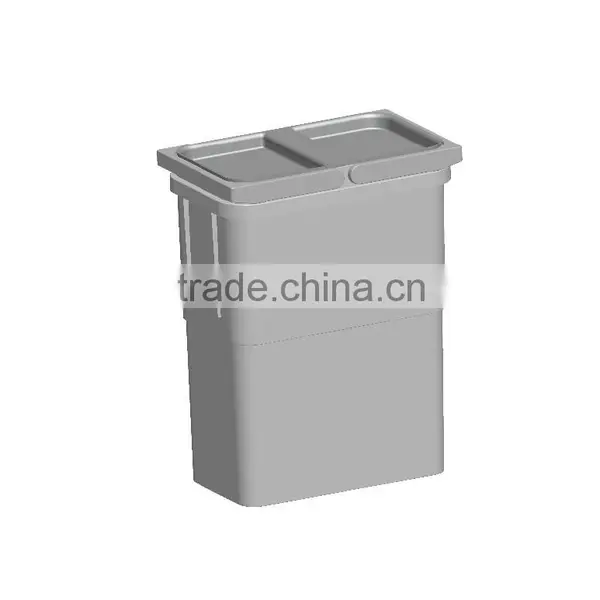 8L Plastic Trash Can With Lid and Handle, Waste Bin, Garbage Can photo-2