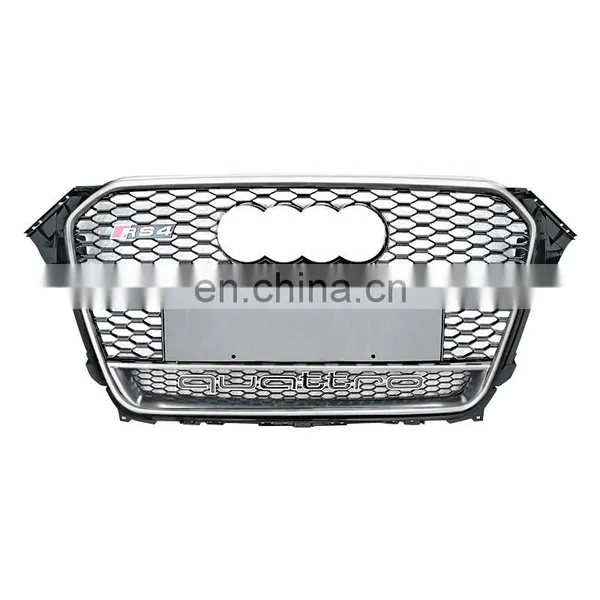Front Bumper Grill for Audi A4 B85 A4L Center Honeycomb Mesh Black Grill for Audi B8.5 RS4 Quattro Style 2013-2015 photo-2