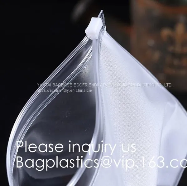 Makeup Bags, Frosted PVC Zipper Bags,Clear PVC Material Plastic Slide Pouch,PVC Zip Lock Document Bags photo-4