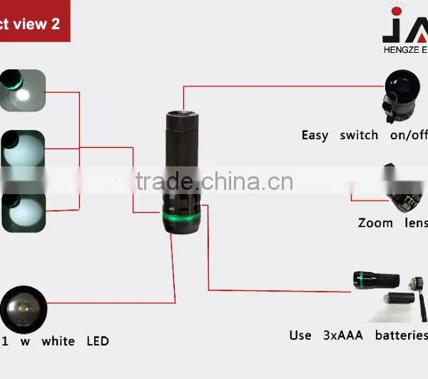 JAK HF1206 1W LED Telescopic Torch photo-3