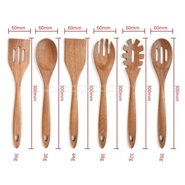 Wholesale Bamboo Wooden Acacia Wooden Cooking Spoon Sets/Bamoo Utensil Set photo-2