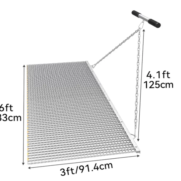 Zinkstahl-Dehngitter, quadratisch geschweißte Schleppmatte 4FTx5FT zur Ebenung der Feldoberfläche, schneidbar, mit ISO9001/CE-Zertifikat, Marke Longen, Fabrik