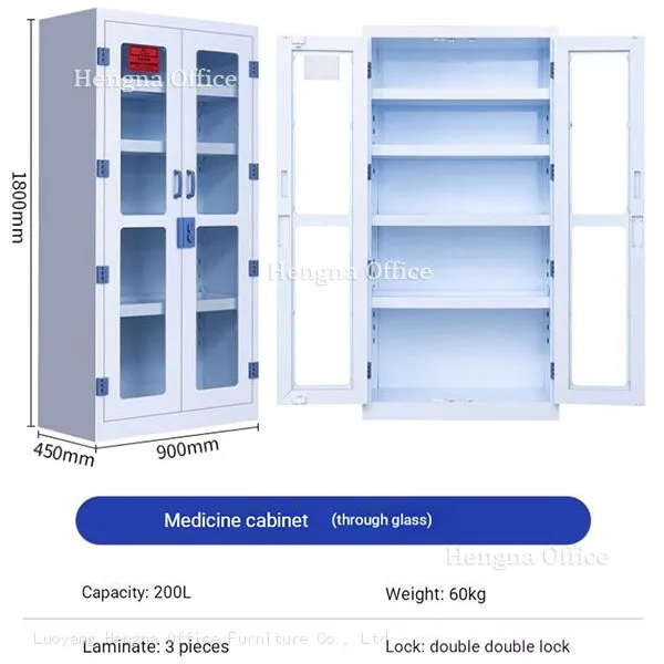 Pharmaceutical & Blood Bank PP Cabinet| Hygienic White with Blue Double Lock| for DE Medical Facilities