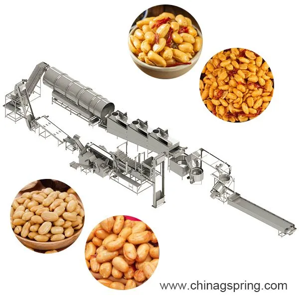 Fully Automatic Fried Peanut Production Line PLC Control Continuous Frying for Snack Processing