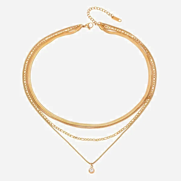 Exquisite Minimalist Waterproof Gold Necklace in High-Quality Stainless Steel photo-2