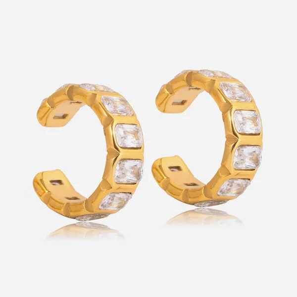 Fade-Free Gold Plated Earrings - Tarnish-Resistant Waterproof Stainless Steel Jewelry photo-3