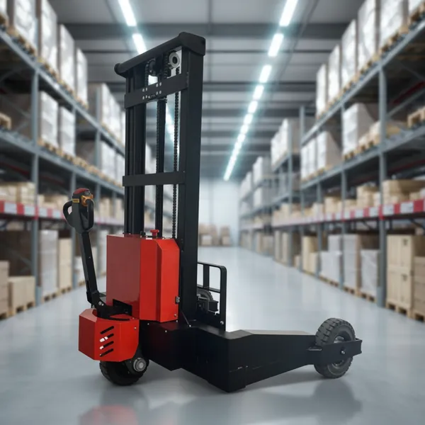 Estructura robusta. Apilador elevador eléctrico con carretilla de pallets para terrenos difíciles de 1.5 toneladas, 2 toneladas y 3 metros, adecuado para entornos difíciles
