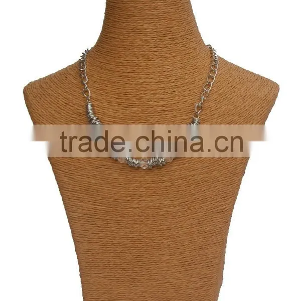 China Folk Art Handmade PU Necklace Bust Jewelry Display Wine Bust Jewelry Necklace Display photo-4