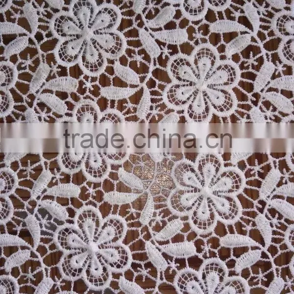 Wholesale Embroidery Fabric Polyester Full Lace Milk Silk Water Soluble Full Lace Fabric For Garment Accessory With Ladies Cloth photo-4