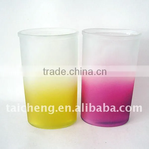 Colorful Glass Vase With Frosted Surface
