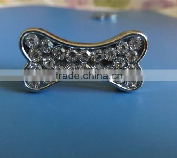 Compet Produce 10mm Rhinestone Promotional Gifts Zinc Alloy Slide Bone Charms for Dog Collars & Human Bracelets photo-5