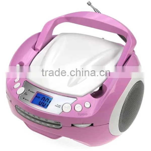 Streamlined Design Cute Pink Avant-grade Portable CD Boombox photo-2