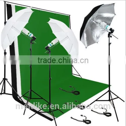 Photo Studio Background Support Lighting Kit 3 Backdrops Umbrella continuous UK standard