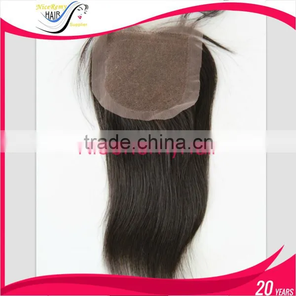 100% Human Hair Virgin Remy Silk Lace Top Closures photo-3