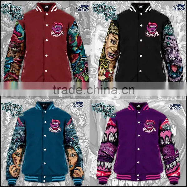 Fashion Sublimated College Varsity Baseball Jackets Wholesale photo-3