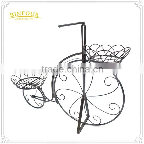 Garden Bicycle Flower Pot Planter Basket Sculpture Iron Metal Flower Stand photo-5