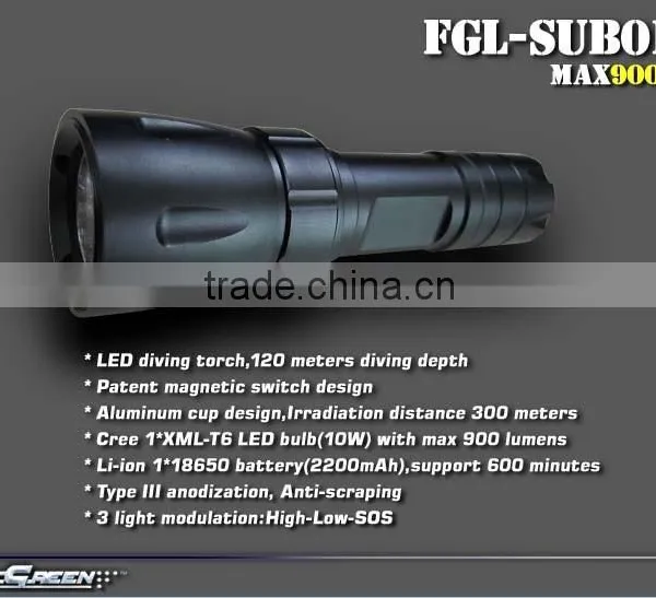 Magnetic Switch Rechargeable XML T6 Diving Torch photo-3