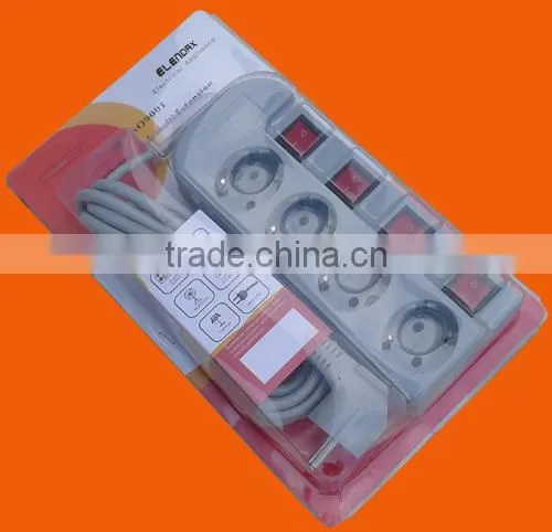 German Style 3 Way Extension Power Strip With Individual Switch (E6003EIS) photo-3
