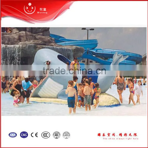 Themed Whale Fiberglass Kids Slides for Summer Kids Play