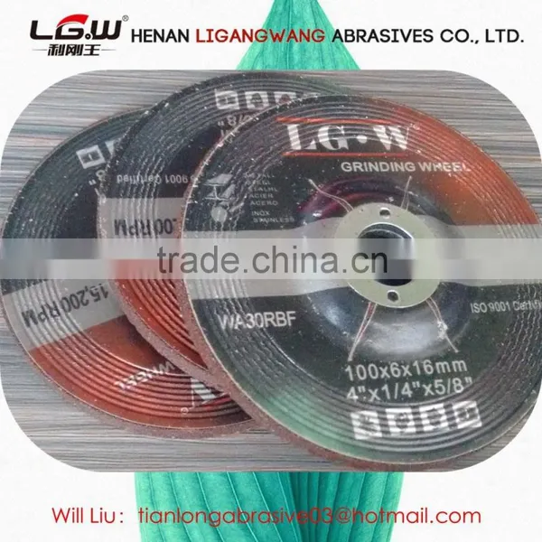 447 China Golden Supplier LG.W 115*6*22 T27 DEPRESSED CENTER GRINDING WHEEL photo-2