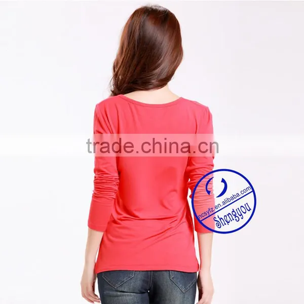 100 Viscose Women Long Sleeve t Shirts Wholesale China photo-3
