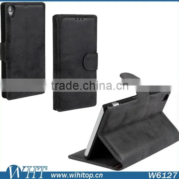 Factory Wholesale Retro Wallet Style for Sony Xperia Z3 Case Leather Cover photo-4