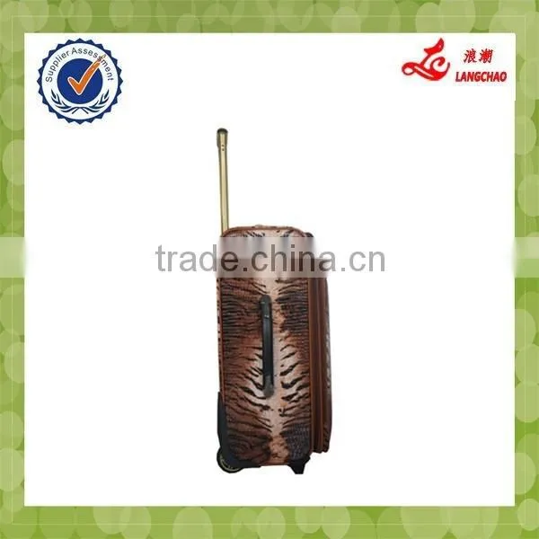 Two Wheels PU Leather Carry On Vintage Trolley Luggage photo-5