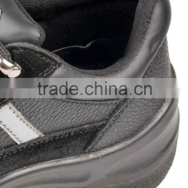 Anti-Puncture PU Injection Split Embossed Leather Toe Cap Safety Shoes photo-6